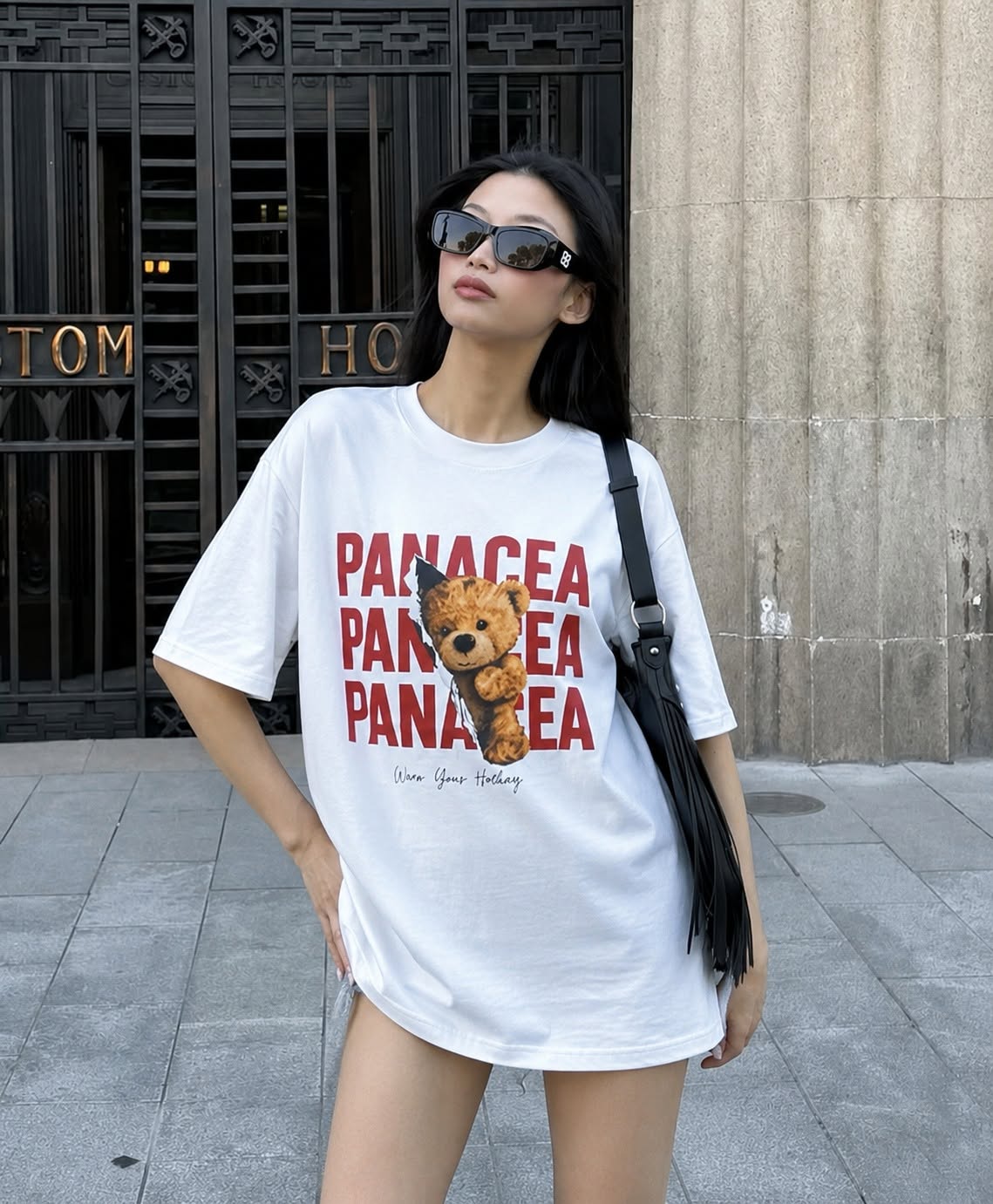 PANACEA Teddy Red Impact Tee mau ao mau trang