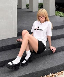 PANACEA Healing Ribbon Tee don gian nhung noi bat